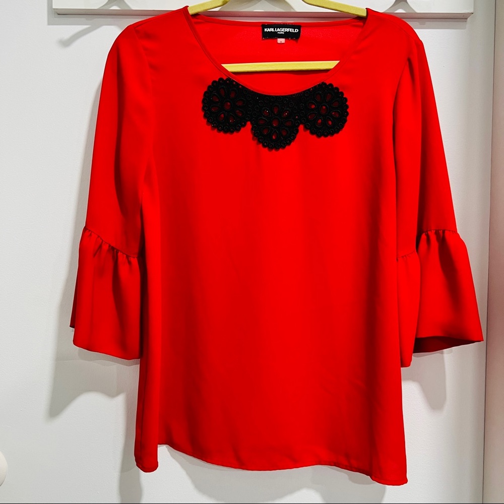 Cherry red blouse